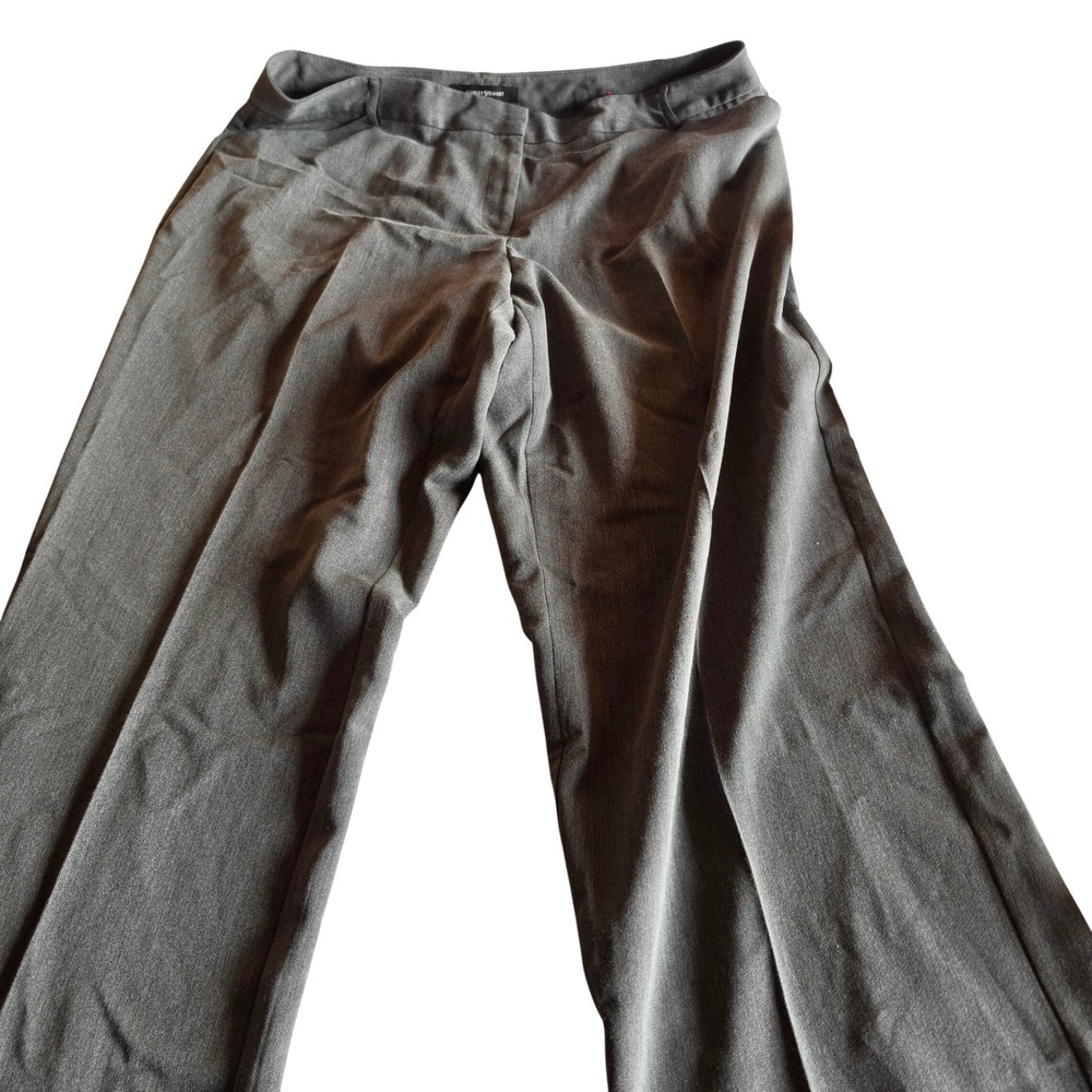 Ashley Stewart Womens 20W Gray Straight Leg Dress Pants Career Trousers Stretch